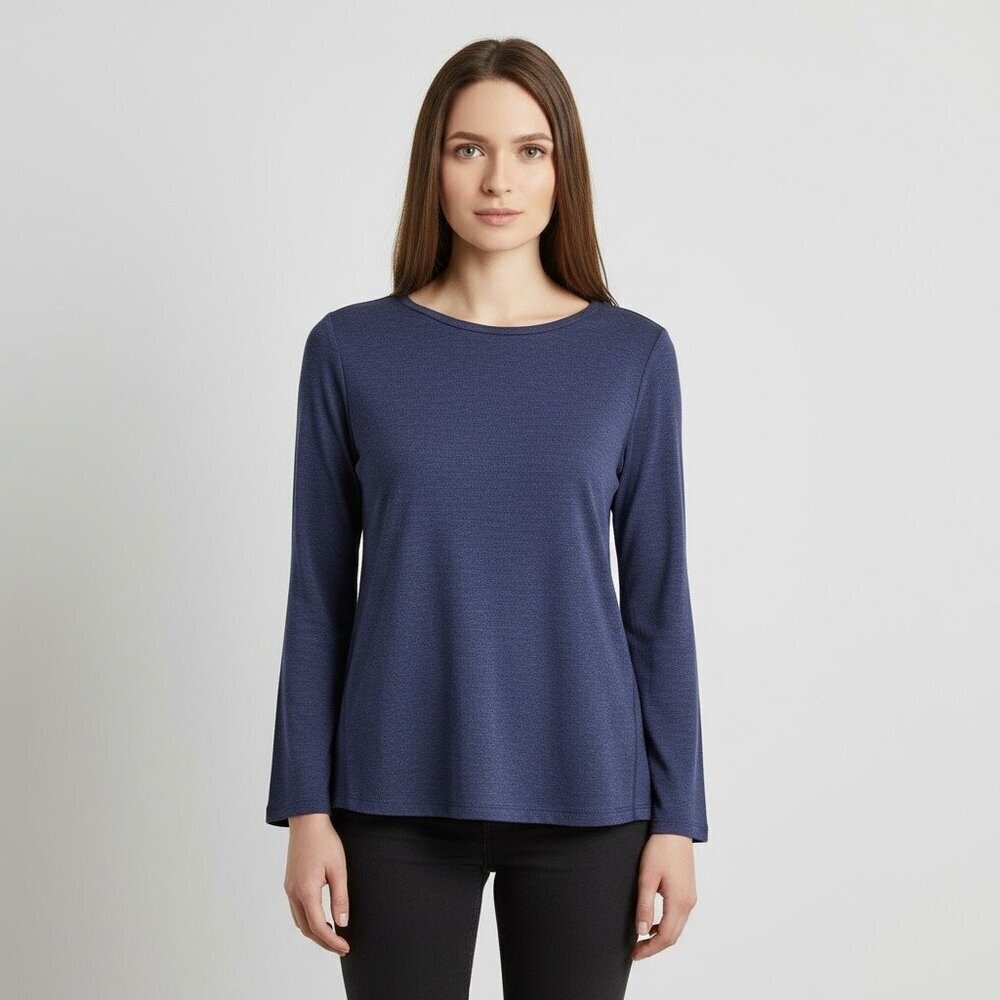 Vince Navy Blue Viscose Jersey Crew Neck Top Size XS T-Shirt